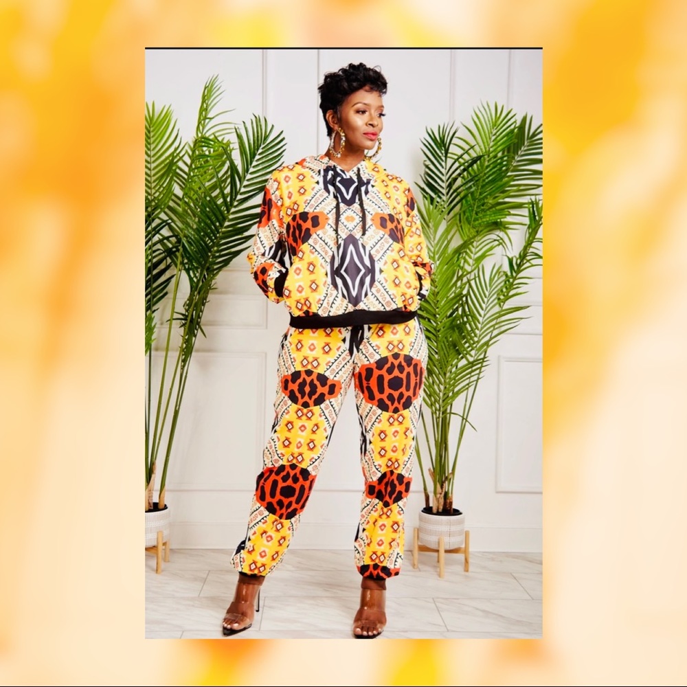 Sassy Jones Zendaya Satin line Jogger set